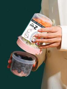 1pc Minimalist Salad Cup, Portable For Weight Loss, Plastic Carry-On, Fruit & Vegetable With Fork Lid, Yogurt Slimming Cup, Outdoor Sports (Color May Vary Due To Lighting Conditions) - Multicolor - View 7