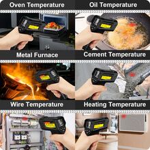 L.A.OL.A.U 1 件手持式工业红外测温仪，激光测温枪，-50~800°C/-58°F~1472°F 范围，高精度，测量不同材料表面温度，带高低温报警，℃/°F 切换，适用于工业/家电/维修/车辆/厨房 - 黑色 - 查看 8