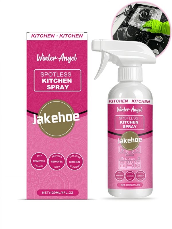 jakehoe Spray detergente per la cucina, pulitore per grasso pesante ad uso domestico per il piano di lavoro della cucina, soluzione per pulizia della casa