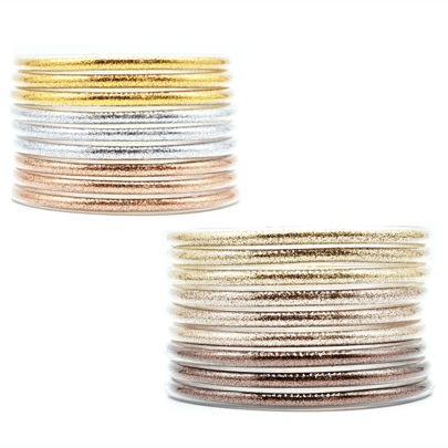 9 Peças Conjunto de Pulseiras Bracelete de Gelatina Brilhante, Pulseira de Glitter Macia para Mulheres, Pulseira de Buda para Meninas