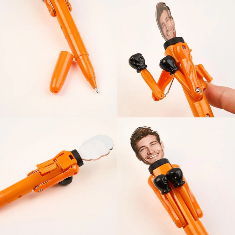 1/3/5pcs Personalized Boxing Pen With Face Creative Interactive Stress Relief Pen Funny Gift For Back To School, School Supplies, Birthdays, Anniversaries, Christmas Gift, Christmas Decor, Thanksgiving Gift, New Year Gift, Party Decor, Christmas Gift Supplies - Multicolor - View 9