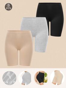 3PCS Women's Solid-Color Seamless Pant, Anti-Glare Effect - Multicolor - View 9