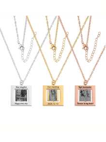 Personalized Photo Envelope Necklace With Custom Text, Openable Envelope Pendant, Gift For Valentines Day, Anniversary