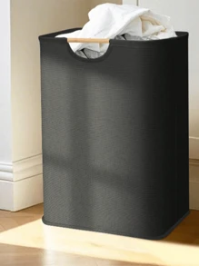 1 PC Large/Small Size Linen Dirty Clothes Basket, Foldable Handles Household Dirty Laundry Basket For Bedroom/Bathroom, Dirty Clothes Storage Basket, Multipurpose Washing Tool Dirty Clothes Basket For T-Shirts, Shirts, Miscellaneous