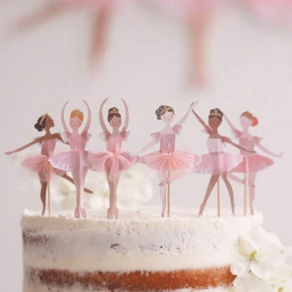 12/24 pièces Figurines de danseuse de ballet, décoration de gâteau d'anniversaire rose, décoration de fête thème ballet, pour fournitures d'anniversaire et de mariage, cadeaux