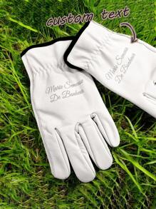 Personalized Name/Text Snowman Plush Winter Gloves - Christmas Hand Warmer With Fuzzy Cuff, Unisex, Cold Weather Gloves Suitable For Outdoor Activities, Parties And Gifts (Add Your Name) - Multicolor 5 - View 13