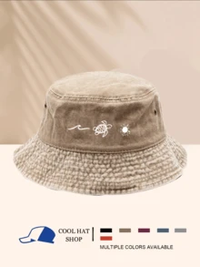 Mũ xô phiêu lưu cổ điển có hình rùa biển, mặt trời, các yếu tố đại dương, câu cá, leo núi, thời trang đường phố hip hop, thời trang, tối giản, thường ngày, đa năng, trang trí, phù hợp với mọi mùa, chống nắng, có nhiều màu sắc - Mũ xô - Xem 3