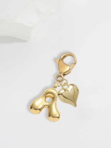 Bubble Letters Cute Necklace Pendant Bag Pendant-Lucky Crystal Pendant Paired With A Golden Heart Pendant, Alphabet Letters A-Z, Shiny Alloy Bag And Backpack Pendant-Perfect Gift For Birthdays And Special Occasions, Key Chain Ring Bag Backpack Pendant Car Pendant Gift For Ladies And Girls, Wallet And Handbag Accessories.Accessories Small Gifts For Women On Birthdays, Valentine's Day, Mother's Day - Multicolor - View 7