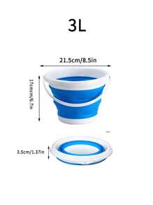 1pc Outdoor Portable Foldable Car Wash Bucket, Suitable For Travel, Fishing - Beige - View 19