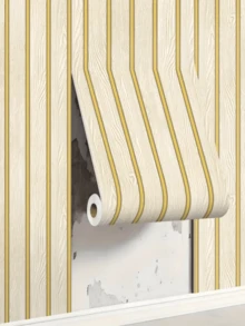 1 卷米色木纹自粘壁纸，金色装饰木纹纹理设计，PVC 材料接触纸，防水且可移除，易于安装和清洁，适用于客厅、卧室、橱柜、桌面、特色墙、橱柜翻新和翻新贴纸，用于家庭装饰墙纸墙贴房间装饰墙面装饰