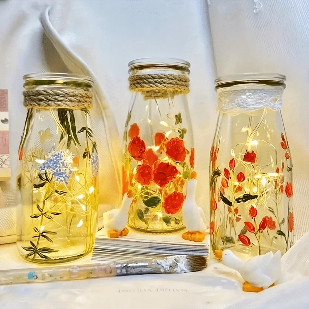 12 Farben Glas Malerei Kunst Set, 12ml Glas Farben, professionelle Pigmente, handgemachte DIY Glas Vase kreative dekorative Farben für Glasprodukte, Weingläser, Fenster Graffit, für Schulbedarf, Rückkehr zur Schule