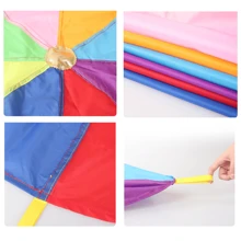 1PC Hand Thrown Parachute Is Used For Team Sports, Hand Thrown Rainbow Parachute, Outdoor Music Festival Roof Decoration, Throwing Sandbags And Rainbow Balls As Gifts For Family Gatherings. 10 Balls Will Be Randomly Shipped As Gift Colors. Thank You.