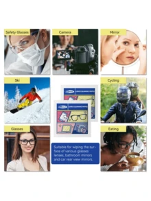 200 piezas Toallitas de limpieza de gafas - Toallitas desechables para desengrasar lentes y cuidado de gafas. Diseñadas especialmente para limpiar pantallas de teléfono, pantallas de computadora, lentes de cámara y vidrio. Humedad moderada, suaves y firmes, no dañan las gafas. Empaque individual ultra-mini, portátil y conveniente. Exquisitas y hermosas, lindas, esenciales para el hogar y viajes. - Multicolor - Ver 4