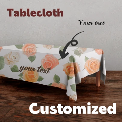 1 ชิ้น ผ้าปูโต๊ะสี่เหลี่ยม ที่ปรับแต่งได้ พิมพ์ลายกุหลาบ และทำจากโพลีเอสเตอร์ที่ทนทาน เหมาะสำหรับ การรับประทานอาหารในร่ม/กลางแจ้ง งานแต่งงาน งานปาร์ตี้ และกิจกรรมอื่นๆ
