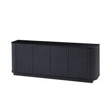 Sideboard Storage Cabinet TV Stand With Wave Pattern Buffet Cabinet Wooden Vertical Striped Cabinet For Kitchen/Bedroom/Entryway. Black, 64''W X 15''D X 24''H. - 1 - 查看 9