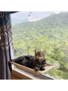 1 件舒适猫吊床窗座 - 四季通用，强力吸盘，靠窗安装，坚固、耐用、舒适，适合所有年龄和尺寸的猫的室内猫床 - 彩色 - 查看 3