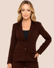 Women's Modern Tailored Blazer – Elegance And Comfort In The Look - Dark Brown - View 1