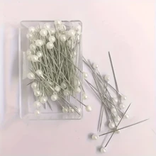 100/200/300/500pcs Round Pearl Head Pins, Quilting Pins, Fabric Pins, For Handcraft, Sewing, Edging Craft, Jewelry Components Decoration Wedding Pearl Flower Pins