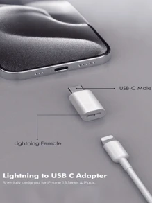 Type C Adapter, Micro Lightning To USB C Connector Convertor For Data Syncing And Charging,Universal For Type C Phones Pads And Other Type C Cable Supported Devices(Not Compatible With Headphones And Audio Devices)