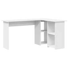 Escritorio blanco Larryhot, escritorio mediano de madera de ingeniería blanca, resistente y duradero, fácil de montar, hermoso, ideal para decoración del hogar y regalos.