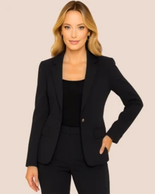 Women's Modern Tailored Blazer – Elegance And Comfort In The Look - 黑色 - 查看 3