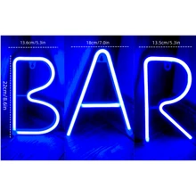 1 pezzo Luce a LED a forma di lettera "Bar", lampada alfabeto a luce bianca calda, combinazione di parole DIY BAR adatta per bar, taverna, festa, compleanno, campeggio, zona pranzo, corridoio, dormitorio, camera da letto, spuntino notturno, ristorante e scene di festa, decorazione per San Valentino, Festa della Mamma, Ognissanti, Natale e altre vacanze - funzionamento a batteria (batterie non incluse)