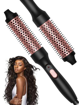 UKLISS Multi-Function Roller Straightening Brush, Negative Ion Curling Iron, Dual Use For Straight & Curly Hair