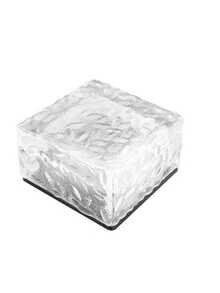 Epicgadget 太阳能冰块形花园灯，暖色户外太阳能花园装饰灯，适用于小路、后院、圣诞装饰、派对，防水，适用于户外台阶、露台、庭院、草坪 - 白色 - 查看 6