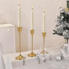 12PCS/6PCS Metal Candle Holders Set, Metal Desktop Candle Holders For Pillar And Cone Candles, Elegant Centerpiece Decor For Home, Wedding, Party, Anniversary (Candles Not Included)