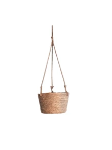 1pc/2pcs Woven Hanging Basket Flower Pot For Plants, Handmade Rattan Planter For Ivy