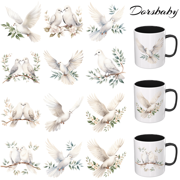 Dorsbaby Dorsbaby Mug UV DTF Transfer Paper Easy To Use 12 PSC/SET White UV DTF Transfer Paper Mug UV DTF Transfer Paper Suitable For DIY Crafts Can Be Used For Mugs, Glass Bottles, Etc.