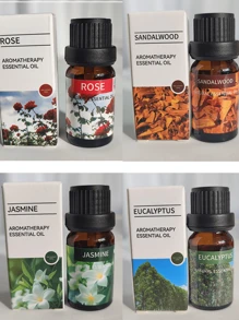 10ml Aromatherapy Essential Oil Yoga Oil Plant Essential Oil For Humidifier Diffuser Fruit Flower Aroma Fragrance Oil Jasmine Lavender Rose Orange, Living Room And Bathroom Deodorization,Suitable For Diffusers, Humidifiers