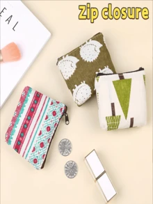 1件套三合一可爱帆布零钱包套装:零钱包+钥匙扣+耳机盒!简约时尚卡通设计,小巧便携,帆布材质经久耐用,易于清洁。分隔式内部空间可收纳零钱、钥匙和耳机,防止物品丢失,使用方便。可爱图案点亮日常生活,适合学生和上班族(颜色随机) - 彩色 - 查看 3