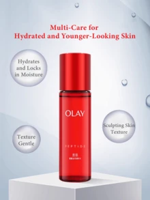 Olay 50毫升肽黄金纯净精华爽肤水，全新提拉紧致黄金纯净爽肤水，补水保湿，补充肌肤水分，温和护肤，质地轻盈，均匀肤色，滋养肌肤，深层保湿，适合所有肤质，尤其适合干性暗沉肌肤，日常面部精华，改善肤质和衰老迹象，令肌肤柔软、光滑、透亮。 - 精華水50ml - 查看 7