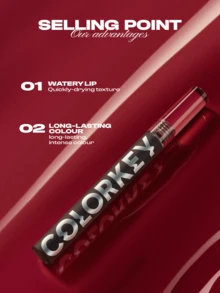 COLORKEY Mirror Gloss Lip Tint, Shiny Nourishing Lip Gloss, Non-Sticky, Long-Lasting, Moisturizing - Liquid Lipstick, Super Hydrating Lip Gloss, Brand Cosmetics, Suitable For Women And Girls, Perfect For Spring/Summer, Y2K Fashion , Suitable For Birthday, Mother's Day, Party, Best Color - R738 New Year Tomato - 查看 4