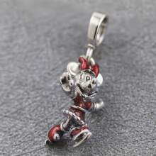 Disney 1 pieza Charm colgante con diseño de Dumbo y bordado "Mum" chapado en plata para pulsera o collar, regalo ideal para festividades