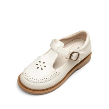 Girls Mary Jane Ballet Flats – School Uniform Dress Shoes For Toddler & Little Girls(Back To School Shoes) - 白色 - 查看 3