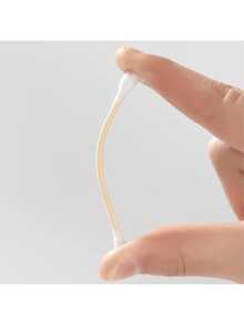 100支双头圆形清洁棒，卫生清洁棒，家用卸妆棒 - 白色 - 查看 5