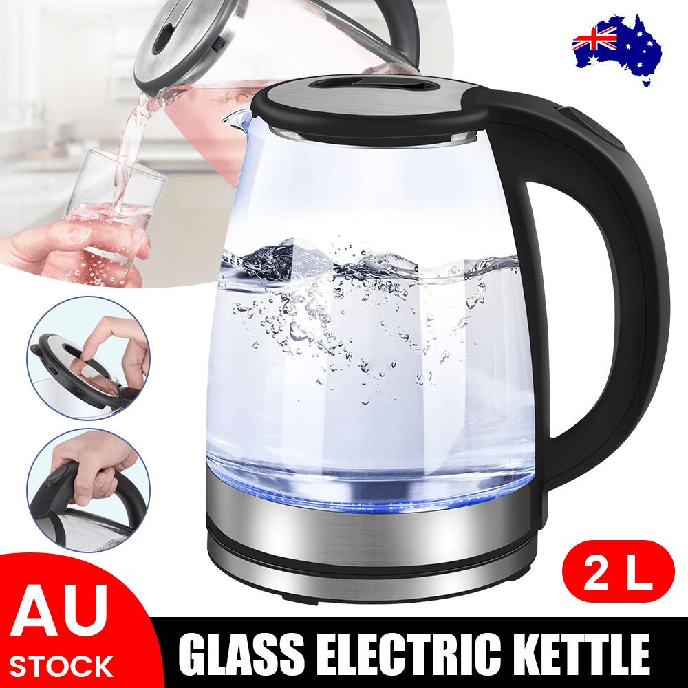 Electric Kettle, 2.0L LED Illuminated High Borosilicate Glass, Auto Shutoff, Boil-Dry Protection, 360° Base, Filter In Kettle Mouth, Transparent, 2 Liters