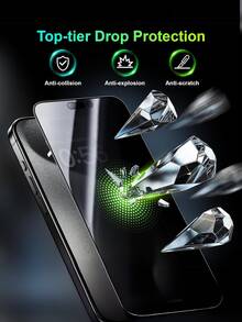 1片360°全方位隐私保护膜，上下左右均不可见，防窥防指纹防摔钢化玻璃，全方位隐私保护，四边隐私保护，兼容苹果 16 Pro Max/16 Pro/16 Plus/16/16E/15 Pro Max/14 Pro Max/13/12/11/XS MAX/XR/Xi、 17/ 17 Pro/ 17 Pro Max/AIR系列屏幕保护膜[360°防窥隐私]