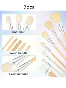 7pcs Multi-Functional Mixed Paintbrush Set, High Quality Nylon Hair Suitable For Acrylic, Oil, Gouache, Watercolor, Face & Body Art - Various Shapes And Sizes,School Supplies,Back To School