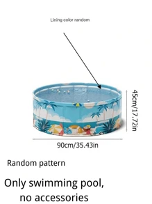 حمام سباحة دائري للعائلة بطراز استوائي - مصنوع من البولي فينيل كلورايد متين ، بدون حاجة للنفخ ، قابل للطي للتخزين السهل ، مثالي لحفلات الحديقة والأنشطة الداخلية ، بتصميم أشجار النخيل الزرقاء ، حمام سباحة للترفيه ، تأثيرات صيفية ، حمام سباحة متين من البولي فينيل كلورايد، طفايات حمام السباحة