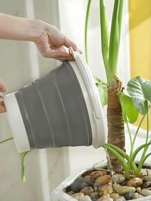 1pc Outdoor Portable Foldable Car Wash Bucket, Suitable For Travel, Fishing - Beige - View 11