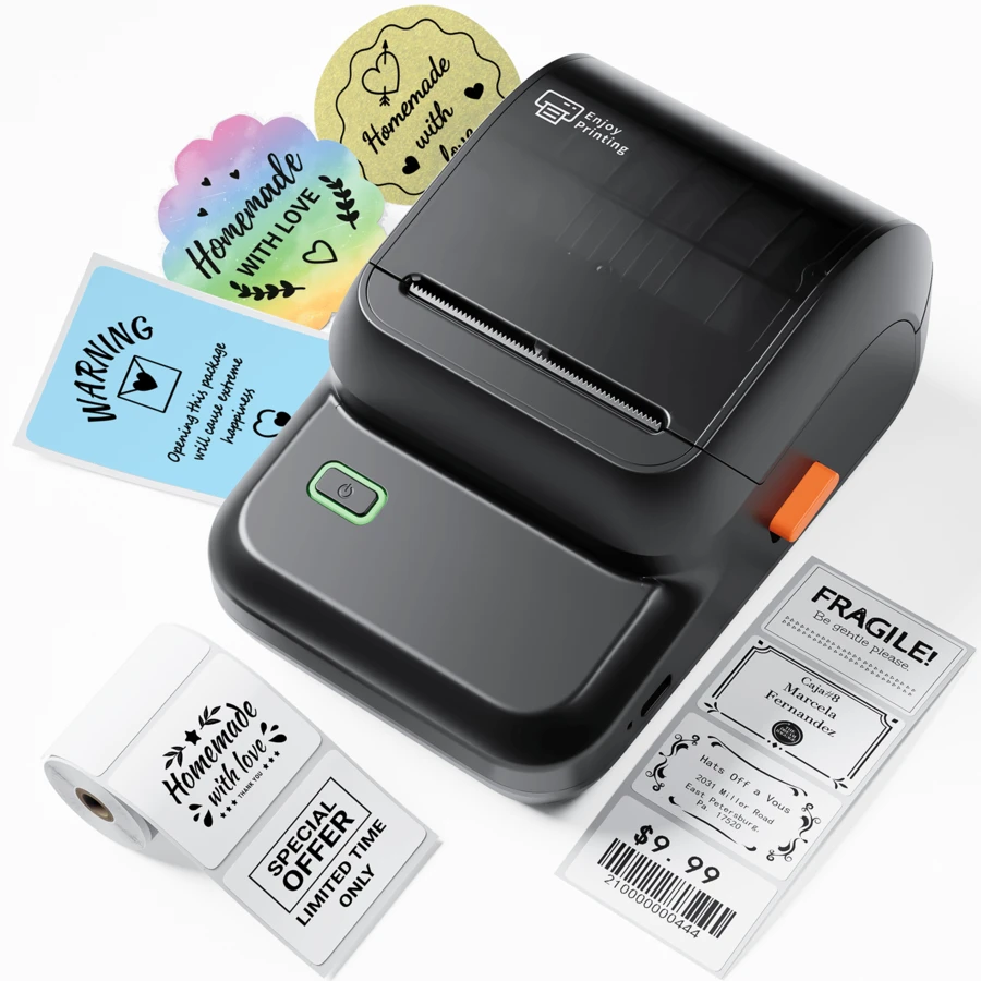 Phomemo M100 Label Maker Machine, Wireless Label Printer, Portable Sticker Label Printer,2 Inch Themal Sticker Printer For Home Use & Small Business, Compatible With IOS & Android Phone, With 1 Roll Label
