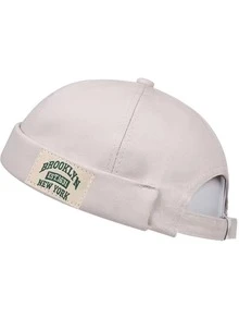 1 Piece BROOKLYN EST1631 NEW YORK Monogram Miki Hat, Smart Casual Versatile Brimless Hat, Distinctive Baseball Cap, Solid Melon Skin Hat - Multicolor - View 2