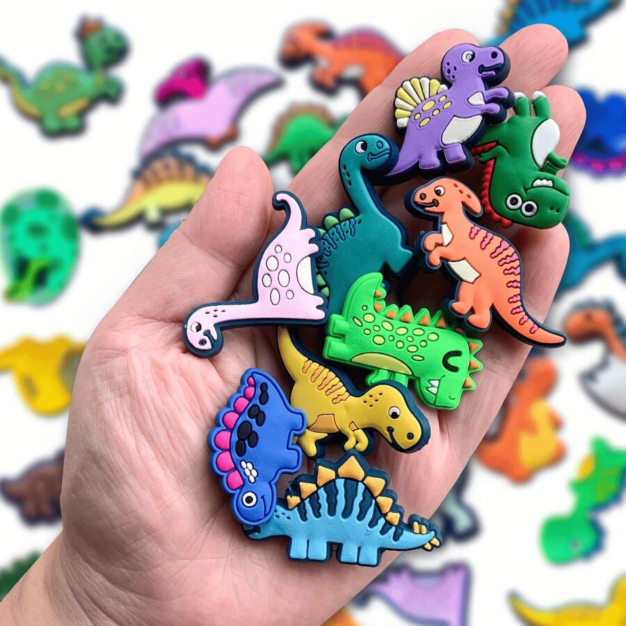 30 sztuk zawieszek do butów "Dinozaur World" – akcesoria do dekoracji obuwia z PVC, do chodaków, jigów, zjeżdżalni i sandałów – dla chłopców i dziewcząt – idealne na Boże Narodzenie, urodziny i jako upominki na przyjęcia