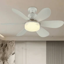 Modern And Silent Ceiling Fan With Light, E27 Base And Remote Controls, Ideal For Bedroom, Kitchen, Living Room.