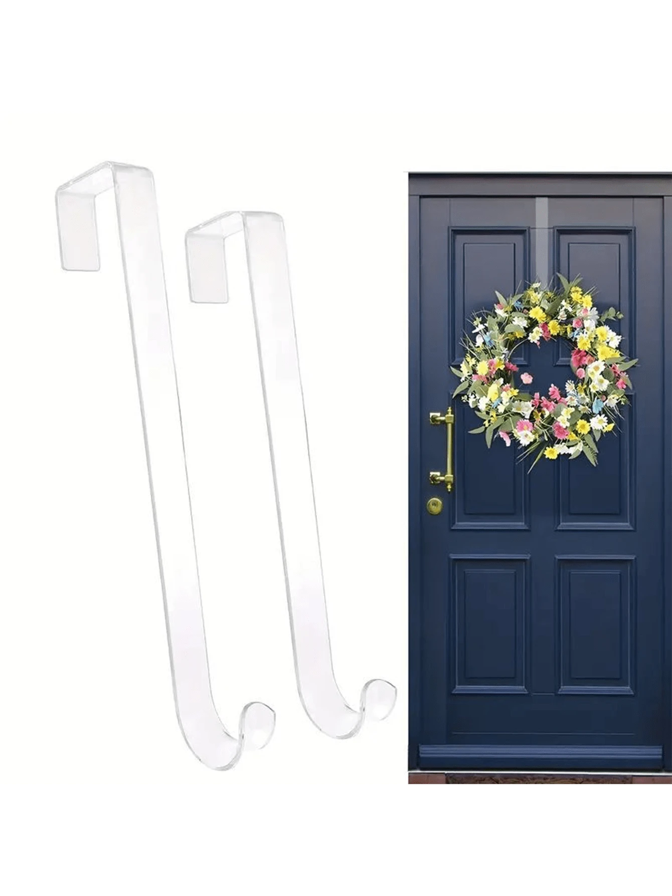 1 Classico Stile Trasparente Ghirlanda di Fiori in Plastica Gancio per Porta, 30 cm 38 cm - Gancio Multifunzionale per Porta, Adatto per Decorazioni Natalizie, Decorazioni per Capodanno, Organizer per Benvenuto per Decorazioni Natalizie per la Casa, Decorazioni per la Casa, Decorazioni Natalizie, Decorazioni per la Stanza, Inverno