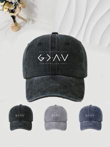 1pc English Text Printed Baseball Cap, Washable Adjustable Hat, Fashionable Breathable Versatile Outdoor Sun Visor, Great Gift For Holiday
