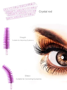 100/50/10 Sets Mascara Bürsten, Augen-Kajal-Stäbchen, biegbare Einweg-Augenbrauenbürsten, speziell für Wimpernverlängerung geeignete Bürsten, Augenbrauenbürsten, Rizinusöl-Bürsten (Kristallpulver)